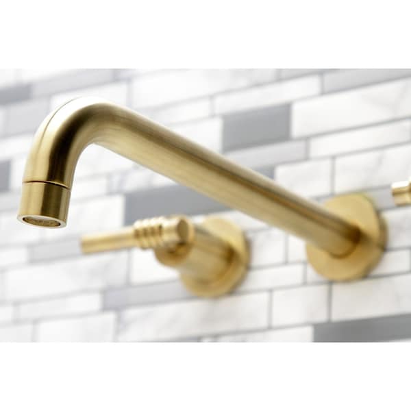 KS8057ML Wall Mount Tub Faucet, Brushed Brass